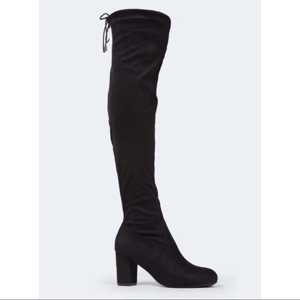 Black thigh high boots